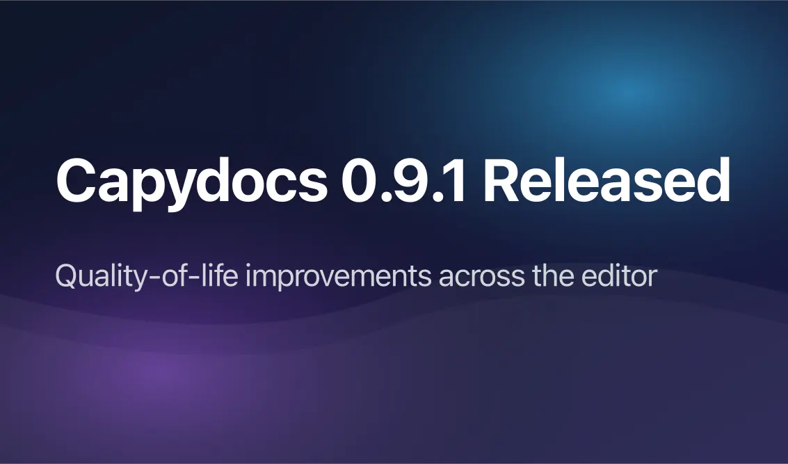 Capydocs 0.9.1 released