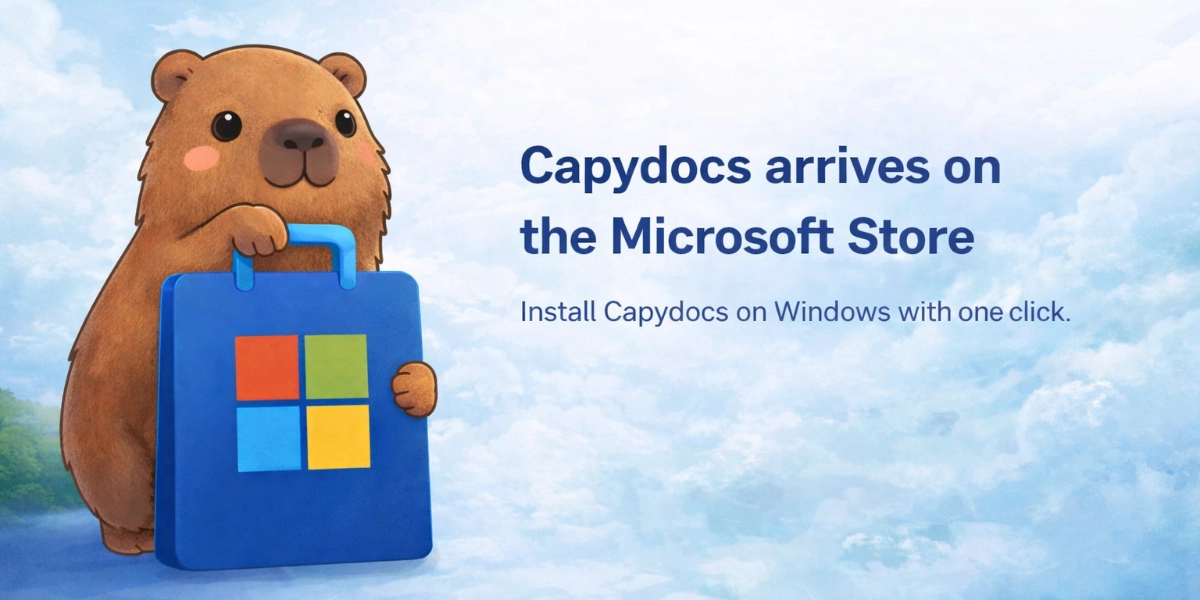 Capydocs arrives on the Microsoft Store